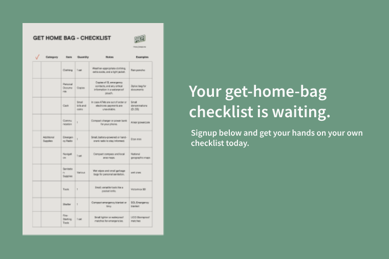 Get Home Bag Checklist